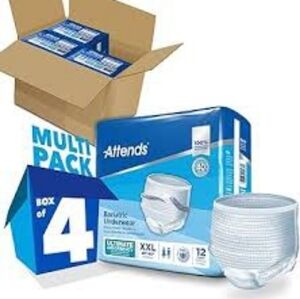 CASE OF  ATTENDS UNDERWEAR BARIATRIC ULTIMATE ABSORBENCY 48 CT. 4 PACKS   UNISEX